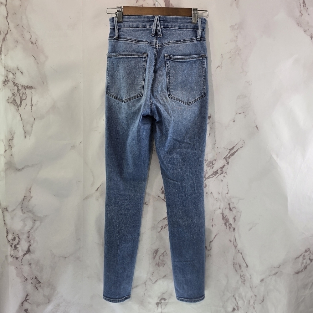 Good American Jeans Womens 2 26 Light Wash Denim High Rise Crop Ankle Skinny